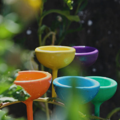 Hand-Forged Colourful Bee Watering Stations