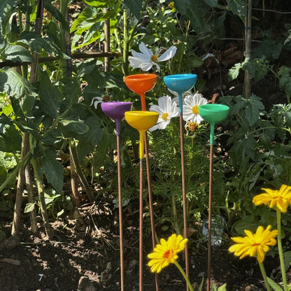 Hand-Forged Colourful Bee Watering Stations