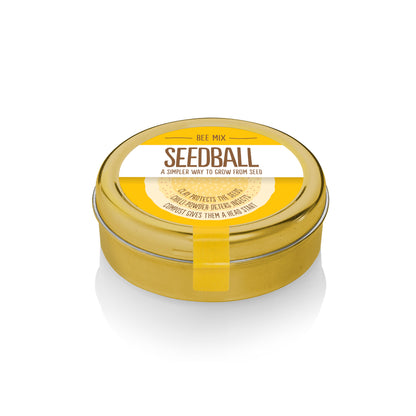 closed tin showing bee mix seedballs gold edition - available from beevive